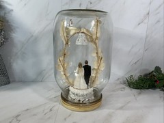 Vintage Bride & Groom Cake Topper ~Chalkware ~1950’s~UNIQUE IN JAR