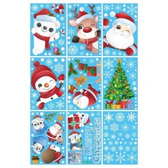 192Pcs Christmas Window Clings for Glass Windows, 9 Sheet Christmas Window St…