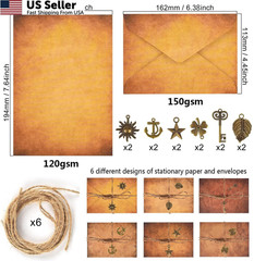 Vintage Stationery Paper and Envelopes Set – 24 Sheets Classic Aged
