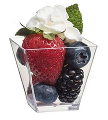 100 Ct Elegant Square Mini Cube 2oz Clear Tasting Sample 100 Count (Pack of 1)