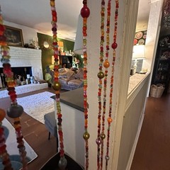 Bohemian Hippy Beaded Curtain Doorways,glass Beads Red 35”wide