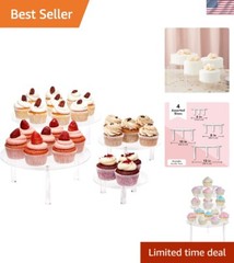 Elegant 4-Piece Acrylic Cake Stand Set – Stackable Dessert Display for Events