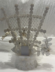 RARE Vintage 1959 Coast Novelty Wedding Cake Topper Bride Groom Rosettes Lace