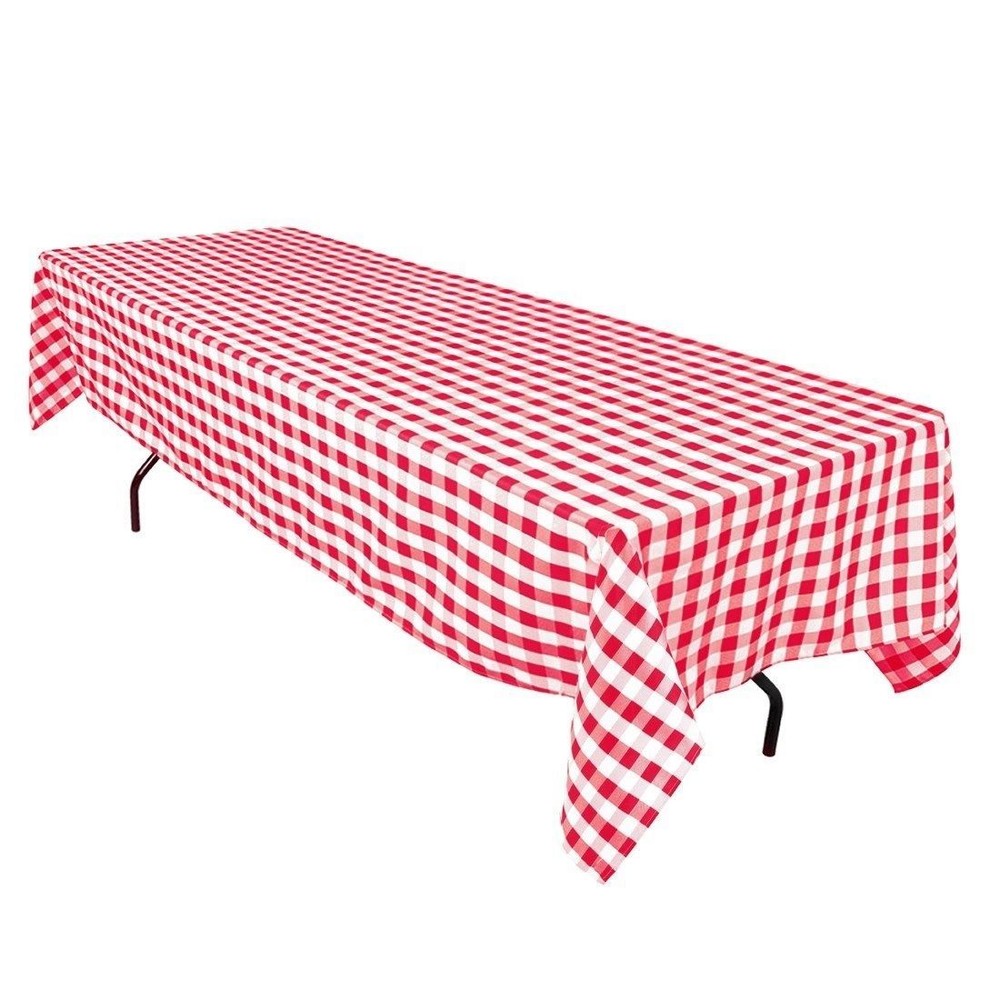 6 packs Gingham Checkered Tablecloths 60 x 126 inch Buffalo Polyester Seamless