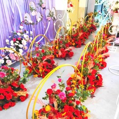Round Metal Flower Stand Wedding Load 5kg Decoration Stand Spacious Display Area