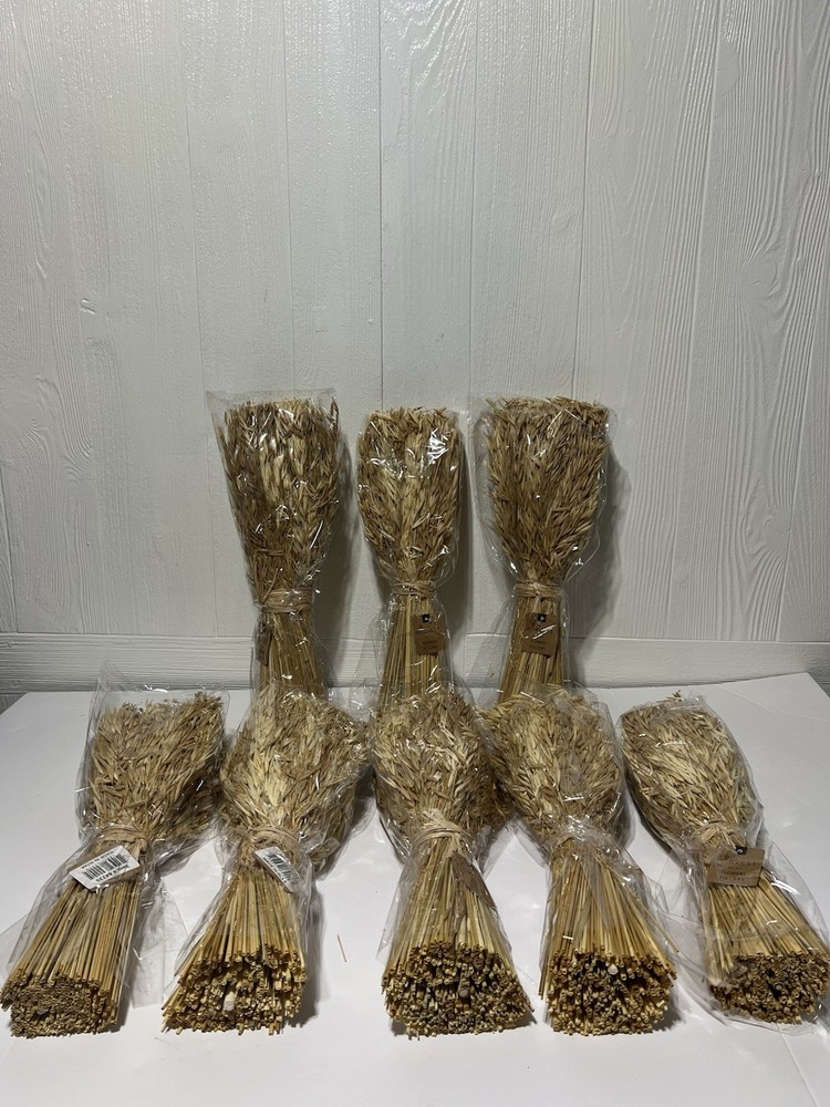 8 Pack Brown Dried Wheat Bundle, Wedding Decor 8x5x17, Individually Wrapped