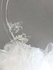 Daisy, Glass Heart and Doves, and Black Cowboy Hat, White Western Cake Topper