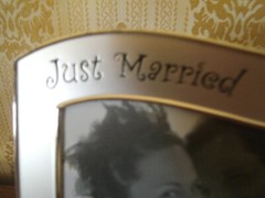 Malden picture frame Just Married 5 x 7 Gold tone finish