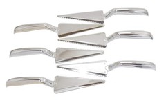 6 Pack | Disposable Plastic Pie/cake Servers | Heavy Duty | Silver
