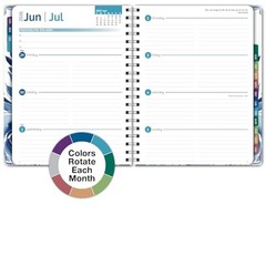 HARDCOVER Academic Year 2026-2027 Planner: 14 Months (May 8.5″ x 11″ Blue Bloom
