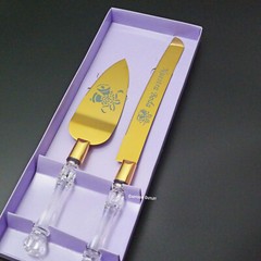 Wedding Boda Cuchillos De Pastel Cake Knife Server Set Gold Nuestra Bodal Bell