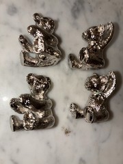 Teddy Bear place card holders silver color set of 4 Lakeland Limited Cumbria