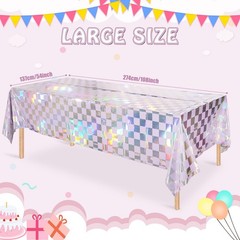 FunnyPars 3Pack Iridescent Checkered 54″ x 108″ (3 Pack), Checker