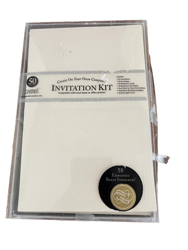 Gartner Studios Swirl Wedding Invitation Kit, Pearl, 50-Count (READ)