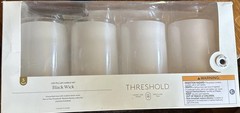 4pc Threshold 5″ x 3″ LED Flameless White Pillar Candles & Remote