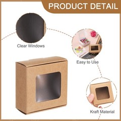 16Pcs Kraft Soap Boxes 2.8″ x 2.8″ x 1.2″ Mini Kraft Treat Boxes Light Brown