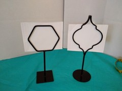 2 Black Metal Photo Sign Holder Table Top