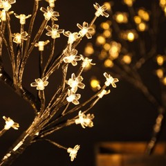 2 pcs 18″ LED Lights WARM WHITE Cherry Blossom TREES Wedding Party Decorations