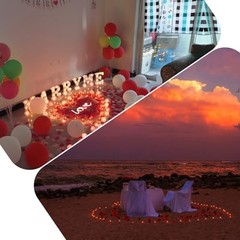 2000pcs Red Artificial Rose Petals with 2000pcs Red Petals + 24pcs Red Candles