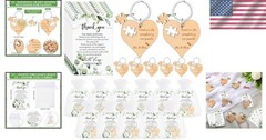 Wedding Souvenir Sets for Guests Heart Puzzle Keychains Cards Gift Bags 25pcs