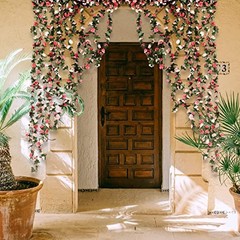 2Pcs 16.4Ft Flower Garland Artificial Rose Vines for Bedroom, Cute 2 Pcs Pink