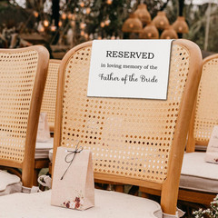 Reserved Seating Chair Signs, in Loving Memory Wedding Sign Pew Cloths Seating P