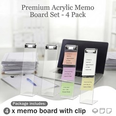 AceOrbit 4 Pcs Monitor Memo Boards for Computer, Acrylic Transparent