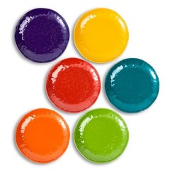 .75 inch Melamine Plates, Round Salad Dessert Appetizer Plates for 6 Multicolor