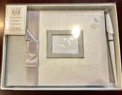 C.R. Gibson Guest Book w/Pen, 25 YEARS TOGETHER, 500 Names, 9 3/4″ x 7″, New NWT