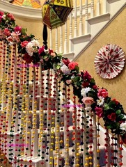 Indian Wedding Gralands pom pom Strings Door Hanging Decoration Event lot 5pcs