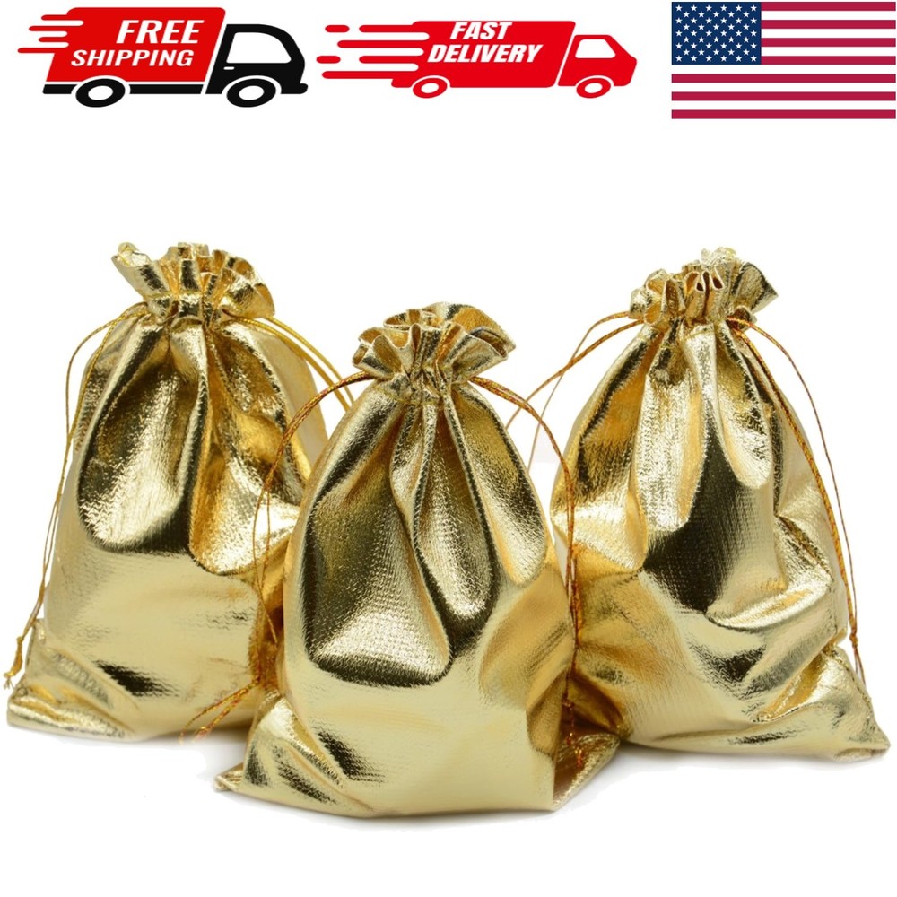 Versatile Gold Drawstring Organza Gift Bags – 4×6 – 100 Pieces for All Occasions
