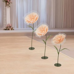 Fake Flowers 3pcs Champagne Wedding Centerpiece Aisle Decor Artificial With Base