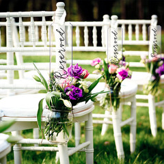 6 Pieces Reserved Signs for Wedding Chairs Acrylic Tag Hanging Reserved Signs wi