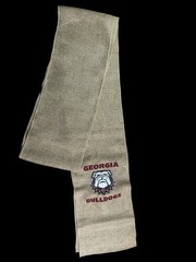 University of Georgia (UG) Burlap Chair Sash / Wreath Sash (2 Logos) 49k Stitch
