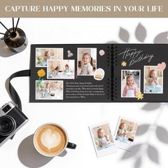 Álbum de fotos autoadhesivo para bodas, álbum de recortes de 80 páginas, álbumes