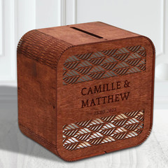 Personalised Wooden Wedding Card Wishing Box – Square