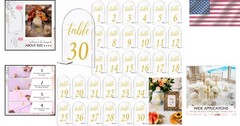 Modern Gold Printed Table Signs for Events