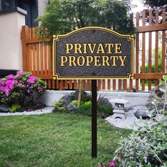 Private Property Statement Plaque, Solid Metal Cast Yard Sign, Heavy-duty Mat…