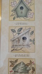 Gold Framed/Matted 23″ x11″ Picture 4 Birds And Nests – East Season Shown, VG