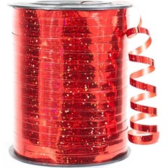 500 Yards Balloon Glitter Curling Ribbon, 1/5″ 1/5″ X 500 Yards Glitter Red