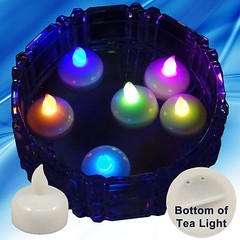 36 Multicolor Led Floating Floral Tea Light Candle for Wedding Centerpiece Decor