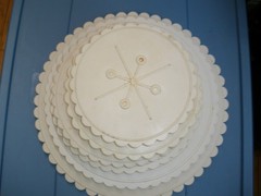 Wilton Circles of Strength 6 tier Cake Separator Plates Scalloped 7”-14″ not 2