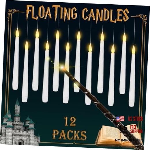 Floating Candles with Wand Remote, Set of 12 Christmas Tree 12pcs(Wand)