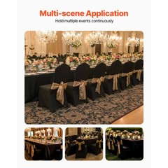VEVOR 50 PCS Black Chair Covers Polyester Spandex Stretch Wedding Party Banquet