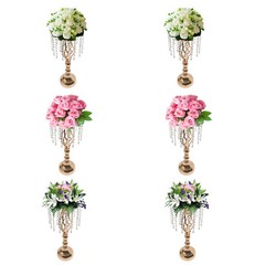 Gold Crystal Flower Stands Set of 6 55cm (21.7in) Wedding Centerpieces