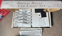 WEDDING STYLE BRIDAL BELLS LED LIGHT SET 10 LIGHTS W AC ADAPTER MARRIAGE DECOR