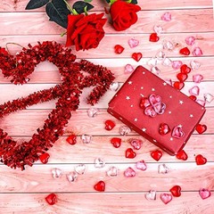 240 Pieces Red White Pink Acrylic Heart Gems 1 LB Valentine’s Red, Pink, White