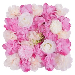 3D Flower Wall Panel-12pcs Artificial Flower Wall Background Silk Rose Wedding