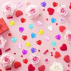 Fangoo 110 Pieces Assorted Color Heart Gems 8OZ Multicolor