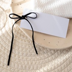 50 Name Cards Table Setting Black Place Cards Velvet Ribbon 4.13″X1.77″